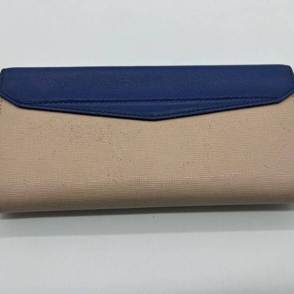 Fendi long leather wallet continental blue and beige - Picture 7 of 10